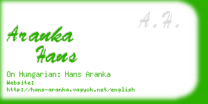 aranka hans business card